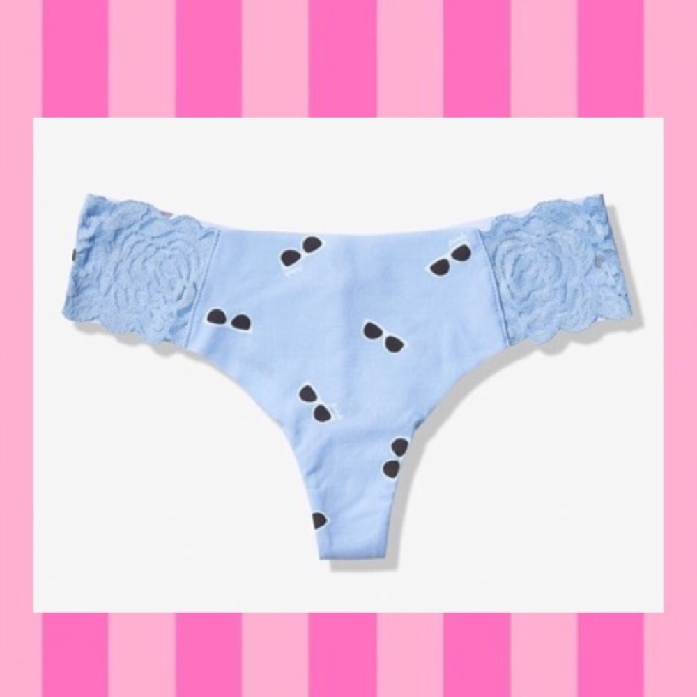 🕶Victoria’s Secret Pink Lace Trim No-Show Thong